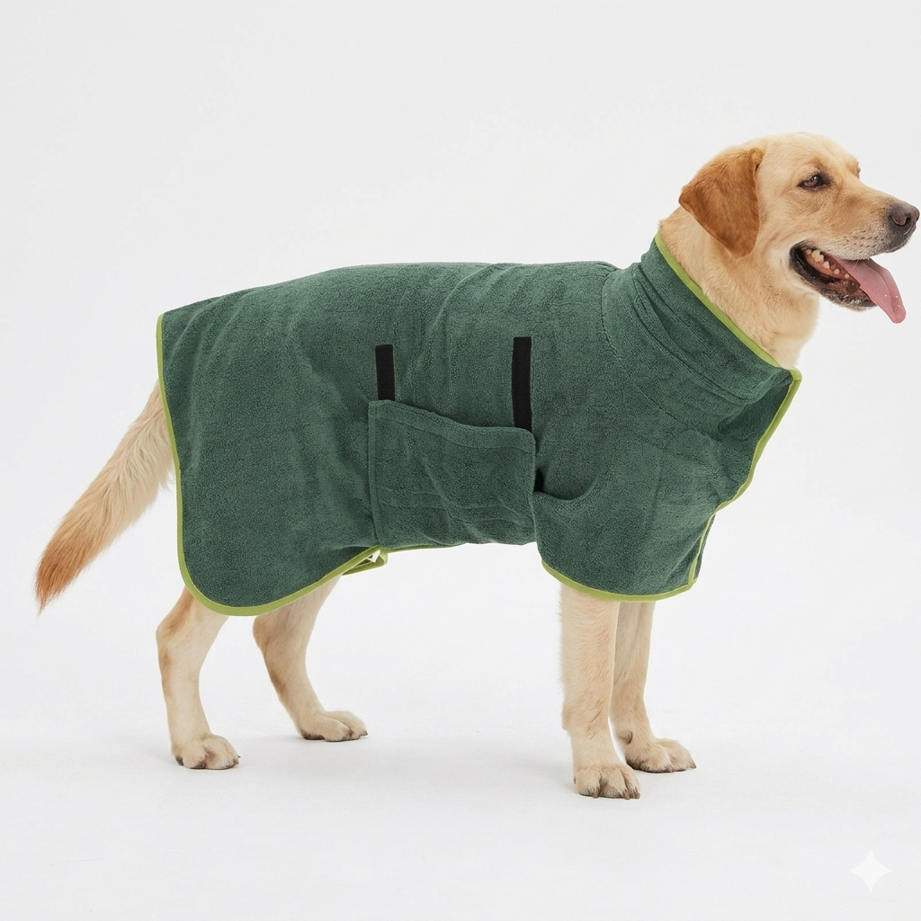 PawRobe — Dog Microfiber Bathrobe & Drying Towel